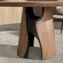 Dining Tables - Round dining table in walnut and black epoxy steel - ANGEL CERDÁ