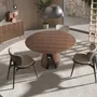 Dining Tables - Round dining table in walnut and black epoxy steel - ANGEL CERDÁ