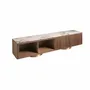 TV stands - TV unit in walnut, polished gold steel and porcelain marble top - ANGEL CERDÁ