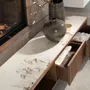 TV stands - TV unit in walnut, polished gold steel and porcelain marble top - ANGEL CERDÁ
