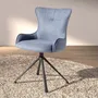 Chairs - Swivel chair in blue fabric - ANGEL CERDÁ