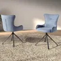 Chairs - Swivel chair in blue fabric - ANGEL CERDÁ