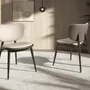 Chaises - Chaise en similicuir crème et gris foncé - ANGEL CERDÁ