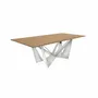 TV stands - Rectangular oak and chrome steel dining table - ANGEL CERDÁ
