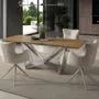 TV stands - Rectangular oak and chrome steel dining table - ANGEL CERDÁ