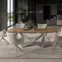 TV stands - Rectangular oak and chrome steel dining table - ANGEL CERDÁ