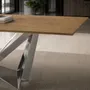 TV stands - Rectangular oak and chrome steel dining table - ANGEL CERDÁ