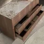 Chests of drawers - Chest of drawers in walnut, polished gold steel and porcelain marble top - ANGEL CERDÁ