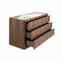 Chests of drawers - Chest of drawers in walnut, polished gold steel and porcelain marble top - ANGEL CERDÁ