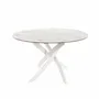 Tables Salle à Manger - Table à manger ronde en marbre céramique et acier blanc - ANGEL CERDÁ