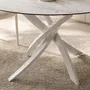Tables Salle à Manger - Table à manger ronde en marbre céramique et acier blanc - ANGEL CERDÁ