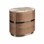 Night tables - Bedside table in walnut, darkened steel base and porcelain marble top - ANGEL CERDÁ