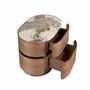 Night tables - Bedside table in walnut, darkened steel base and porcelain marble top - ANGEL CERDÁ