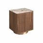 Night tables - Bedside table in walnut, polished gold steel and porcelain marble top - ANGEL CERDÁ