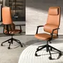 Desks - Swivel office chair in brown leatherette - ANGEL CERDÁ