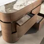 Chests of drawers - Chest of drawers in walnut, darkened steel base and porcelain marble top - ANGEL CERDÁ