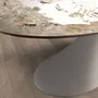 Dining Tables - Oval dining table in porcelain marble and sand-coloured epoxy fiberglass - ANGEL CERDÁ