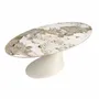 Dining Tables - Oval dining table in porcelain marble and sand-coloured epoxy fiberglass - ANGEL CERDÁ