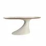 Dining Tables - Oval dining table in porcelain marble and sand-coloured epoxy fiberglass - ANGEL CERDÁ