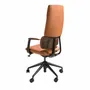 Desks - Swivel office chair in brown leatherette - ANGEL CERDÁ
