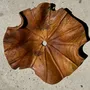 Hanging lights - Very large wavy flat leaf suspension in teak flower streaks D: 60 - OFFICE OBJETS