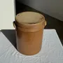 Food storage - Very large orange raw stoneware pot with lid and handles H26 D20 - OFFICE OBJETS