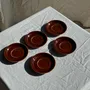 Mugs - Set of 6 vintage glazed brown ceramic espresso cups with saucer - OFFICE OBJETS