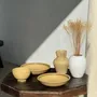 Tasses et mugs - Petit bol en terracotta jaune vintage à piédouche artisanal H8 D12 - OFFICE OBJETS