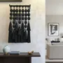 Autres décorations murales - Echo Noir : décoration murale en macramé cubique faite à la main - SARMAL DESIGN