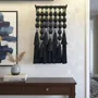 Autres décorations murales - Echo Noir : décoration murale en macramé cubique faite à la main - SARMAL DESIGN