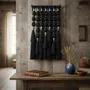 Autres décorations murales - Echo Noir : décoration murale en macramé cubique faite à la main - SARMAL DESIGN