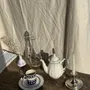 Vases - Petit vase soliflore vintage blanc à motifs géométriques bleus H12 - OFFICE OBJETS