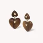 Jewelry - Robles wood double heart post earrings - Wild Heart - NATURE BIJOUX