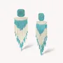 Jewelry - Blue & ecru XL post earrings - Manitoba - NATURE BIJOUX