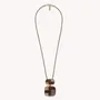 Bijoux - Collier long pendentif 2 éléments bambou & nacre - Kamakura - NATURE BIJOUX