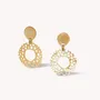 Jewelry - Golden MOP ring post earrings - Corallium - NATURE BIJOUX