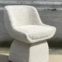 Chairs for hospitalities & contracts - Small Lounge Chair OSCAR Upholstered Bouclé,  COM/COL & Swivel Option - DUISTT