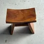 Tabourets - Petit tabouret assise incurvée en teck asiatique H36 l21 - OFFICE OBJETS