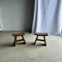 Tabourets - Petit tabouret assise incurvée en teck asiatique H36 l21 - OFFICE OBJETS