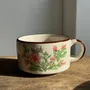 Tasses et mugs - Petite tasse mouchetée en grès made in Korea à motif de fleurs H7 D11 - OFFICE OBJETS