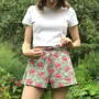 Vêtements de nuit - Shorts de nuit : vert et rose Jaipur - LIME TREE DESIGN