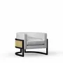Fauteuils pour collectivités - Fauteuil Salon JULIUS assise tissu - structure Cannage et bois massif - DUISTT