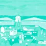 Scarves - SILK SCARF - ICONIC SAINT-TROPEZ - Acidic Turquoise - CREATIVE ARTIST