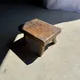 Stools - Small stool, wabi-sabi rectangular solid teak side stool - OFFICE OBJETS