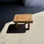 Stools - Small stool, wabi-sabi rectangular solid teak side stool - OFFICE OBJETS