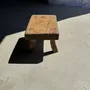 Stools - Small stool, wabi-sabi rectangular solid teak side stool - OFFICE OBJETS