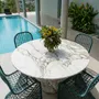 Tables de jardin - Table à manger - 120X120X75cm - Ocel - Marbre Calacatta Oro - STONE VALLEY