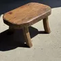 Tabourets - Petit stool, tabouret d'appoint en teck massif ovale wabi-sabi H25 - OFFICE OBJETS