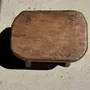 Tabourets - Petit stool, tabouret d'appoint en teck massif ovale wabi-sabi H25 - OFFICE OBJETS