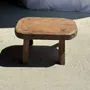 Tabourets - Petit stool, tabouret d'appoint en teck massif ovale wabi-sabi H25 - OFFICE OBJETS